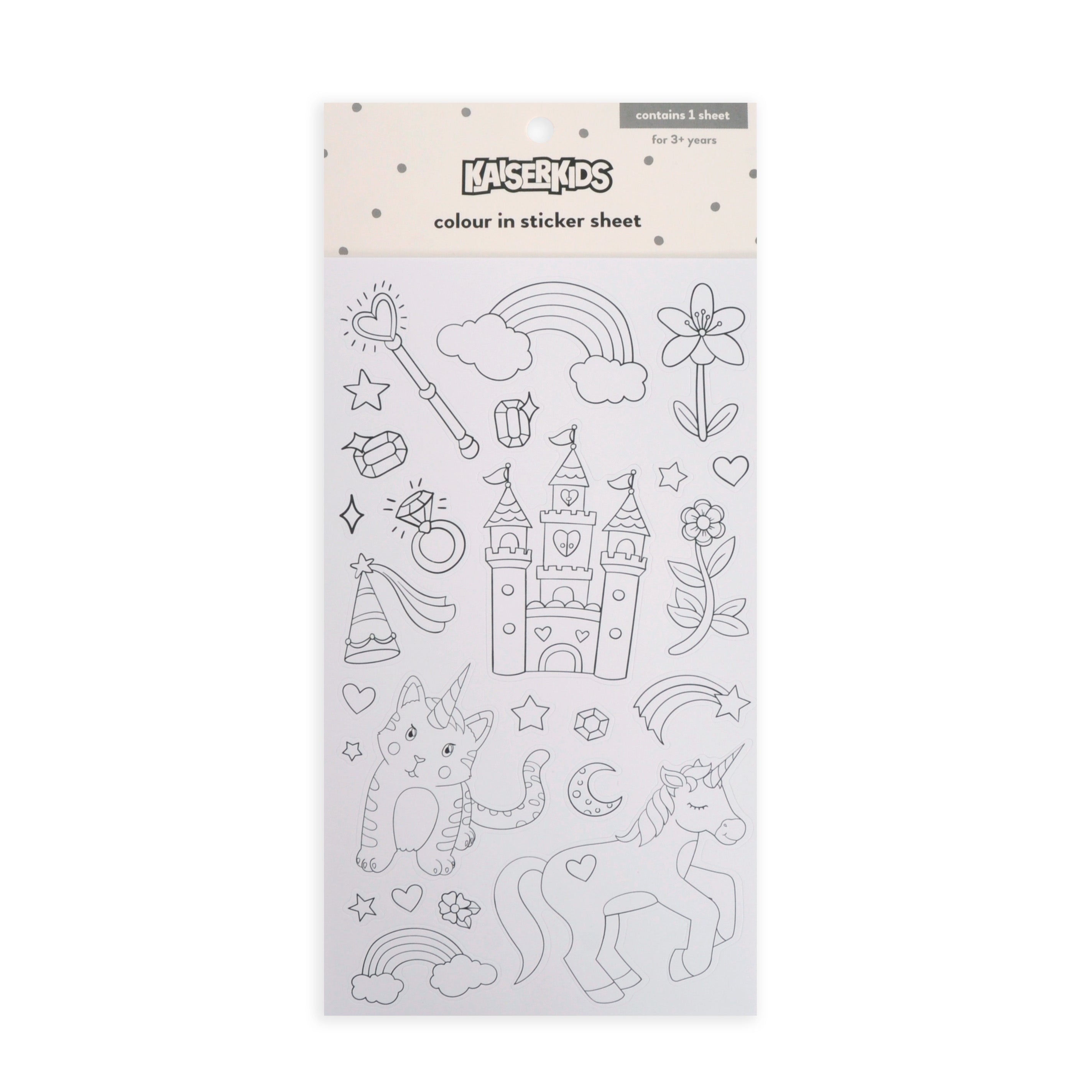 Kaiser Creative Club - Kids Sticker Sheet Colour In - ENCHANTED